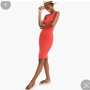 J. Crew Red Ribbed Knit Dress
